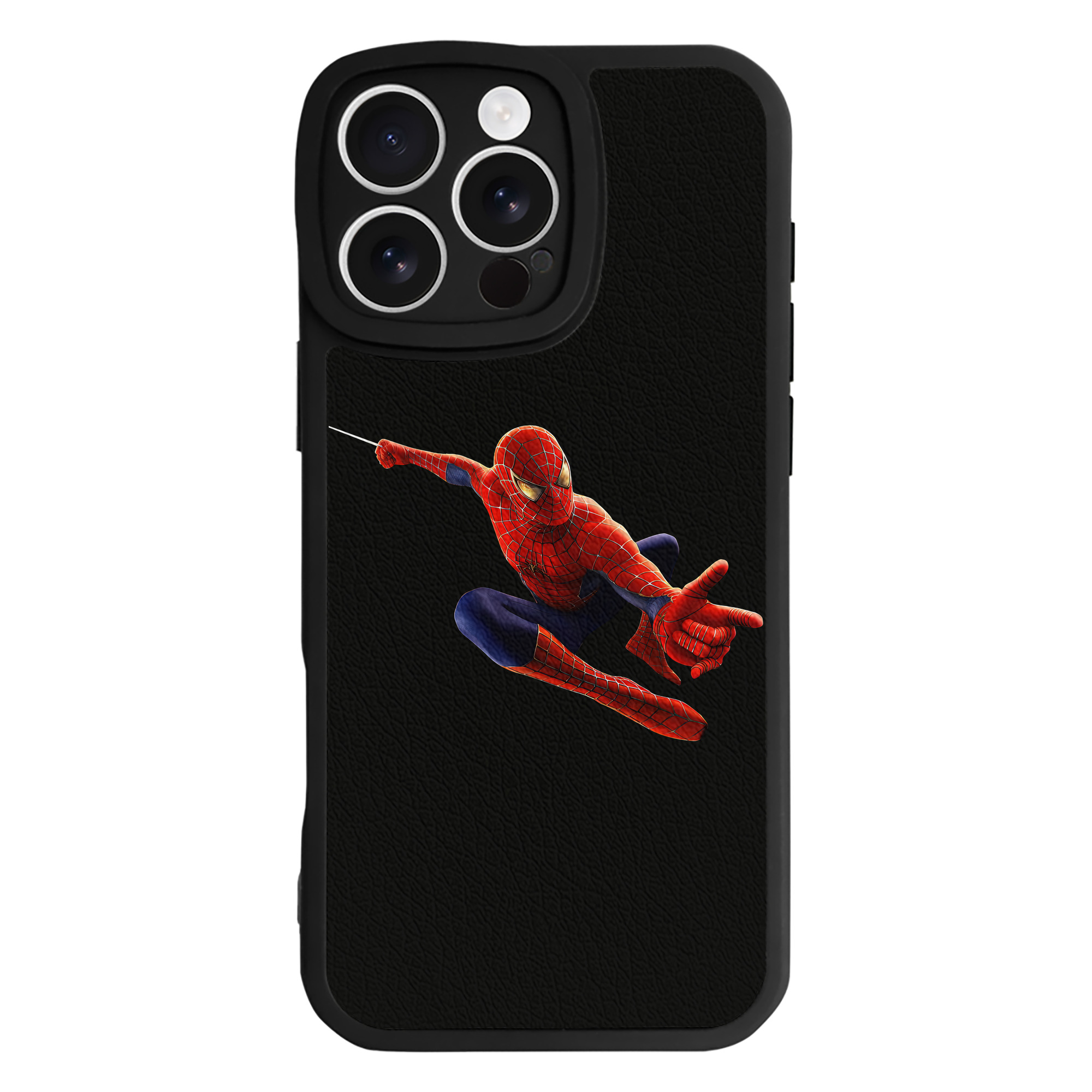 （画像用） Spider Man スパイダーマン 【iPhone 16シリーズ対応】シリコンスマホケース（レザー調） 材質：シリコン